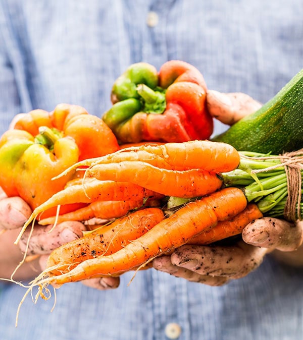 Organic fruits and vegetables